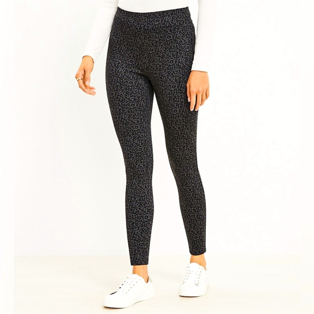 LOFT Leopard Print Ponte Leggings Pants Medium